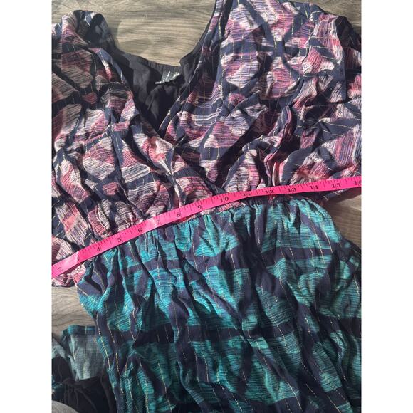 Anthropologie Lisette Maxi Dress Boho Mixed Print XS Petite EUC - Picture 3 of 9